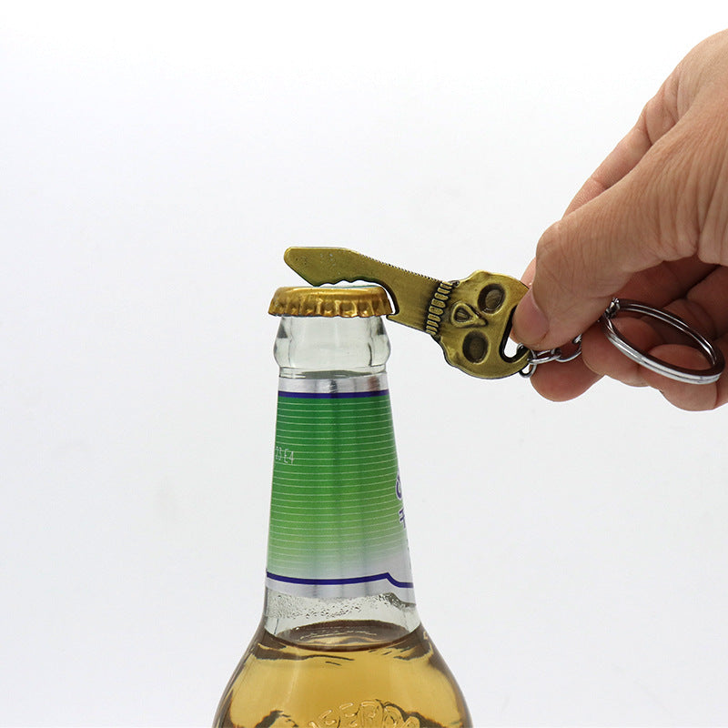 Llavero al por mayor de llave de botella de aleación de zinc